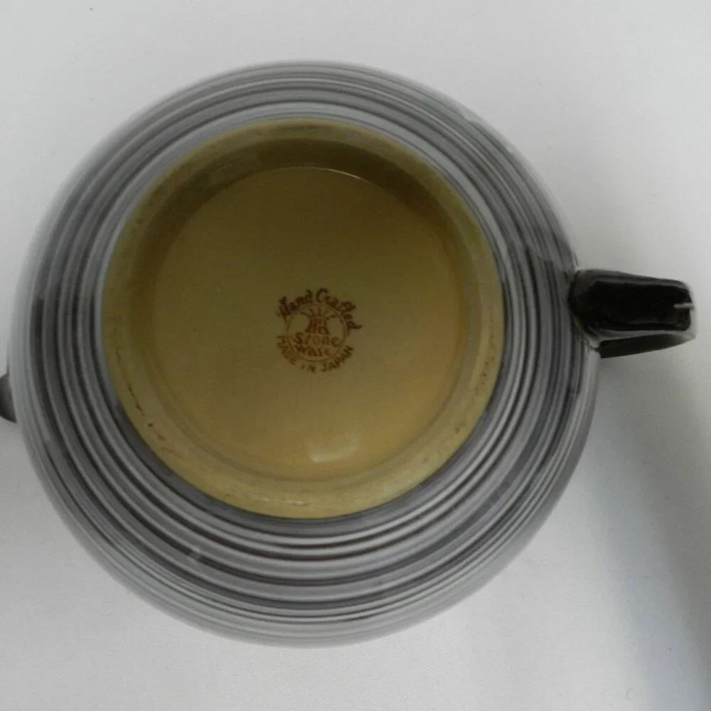 Craftsman China made in Japan Vintage ceramic Teapot w/ Bamboo Hand Crafted Art